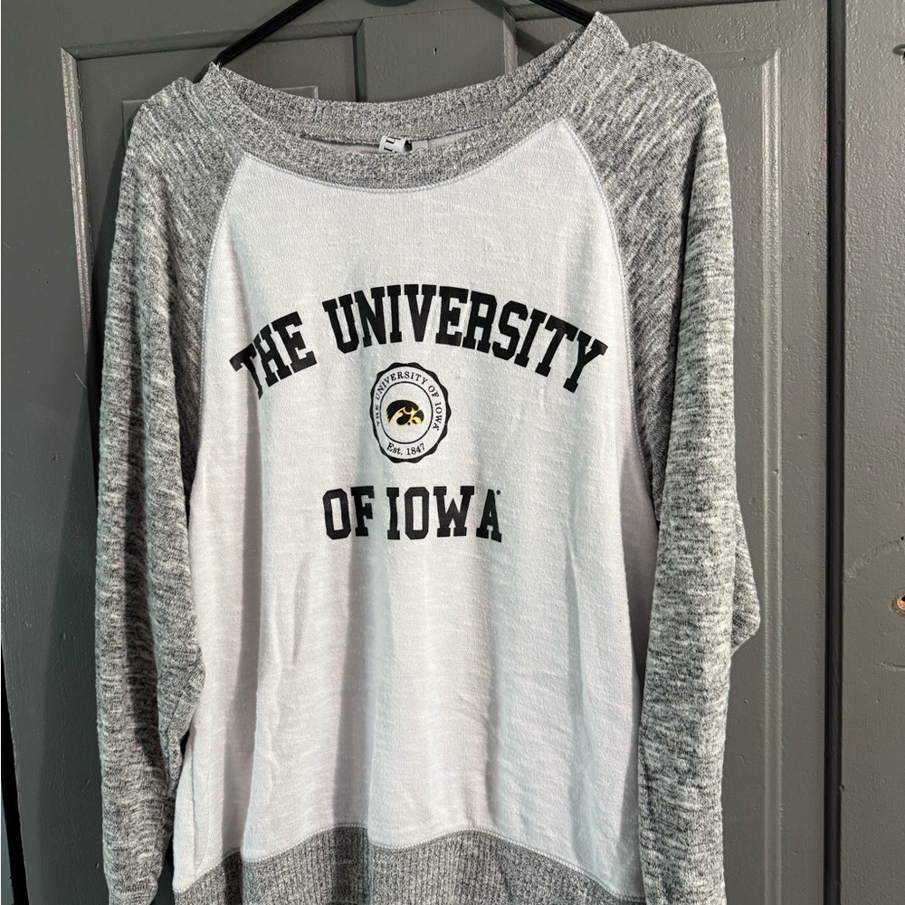 White and Gray University of Iowa Sweater